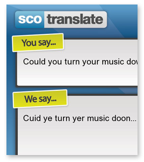Scotranslate BlackBerry PlayBook Application